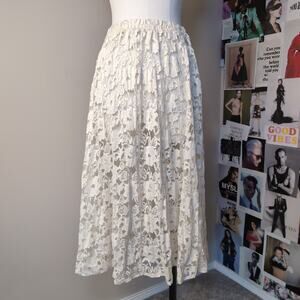 Lace Floral Maxi Skirt Romantic Goth